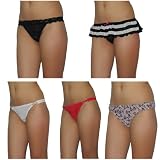 5 PACK: Ladies La Senza Sexy Stretch Hipster Brief Thong Panties Underwear / Knickers - Multicolor