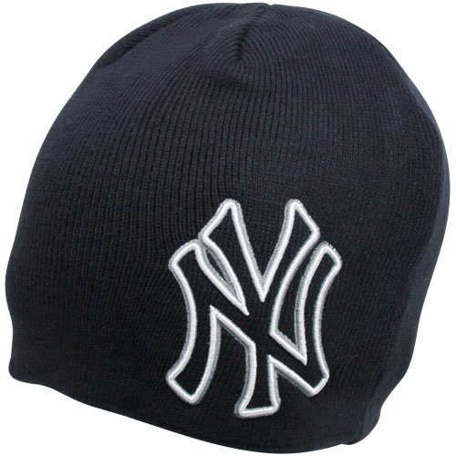 MLB Men's New York Yankees Mammoth Beanie Knit (Navy, One Size)