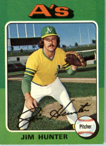 1975 Topps #230 Jim Hunter Oakland Athletics Baseball Card In Protective Screwdown Display Case