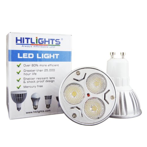 HitLights GU10 3W LED Dimmable Warm White Spot light Bulb Epistar Chip , Equivalent to 35W Halogen, Standard Size
