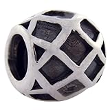 IMAGE OF Biagi Ball with Diamond Pattern Sterling Silver Bead, Pandora Compatible