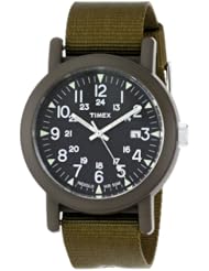 Timex Unisex T2N363AB Originals Camper Olive Green Slip-Thru Nylon Strap Watch