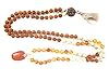 Rudraksha Amber Stone Mala Spiritual Yoga Meditation Beads for Protection and Purification