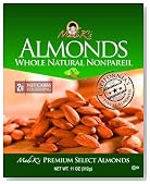Madi K's Whole Natural Almonds, 11-Ounce Pouches (Pack of 4)