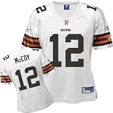 Reebok Cleveland Browns Colt McCoy Women's Replica White Jersey Medium