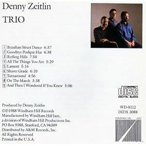 Trio by Denny Zeitlin (Audio CD - 1990)