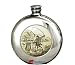 Round Scrimshaw Hip Flask 6oz Pewter Fishing Scene Engraved picture