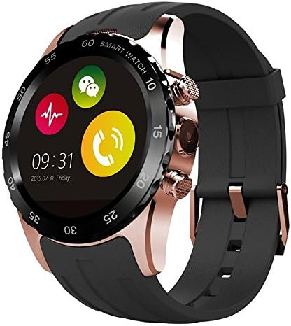 Witmood KW08 smartwatch 1.22 Inch HD IPS LCD Circular Touch Screen support sim card watch bluetooth (gold with black)