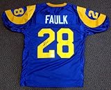 Marshall Faulk Autographed/Hand Signed St. Louis Rams Blue Jersey PSA/DNA