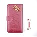 Euclid+- Rose Red Hello Kitty with Bow Knot Style Leather Case Cover for Samsung Galaxy S5 with Hello Kitty Style Cable Tie