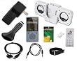 10 items Premium Accessory Bundle Combo for Microsoft Zune 4GB / 8GB / 16GB Series MP3 Player: Clear/White Silicone Skin Case Cover, USB 2in1 Data Sync Cable, Universal USB Car Charger, Universal USB Wall / Travel / AC Adapter Charger, 3.5mm Auxiliary Cable, Belt Clip, Armband, Earbud Caps (come with 3 different sizes), Portable Foldable Speaker Dock, and a Screen Protector with cleaning cloth