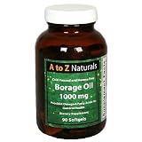 A to Z Naturals Borage Oil, 1000 mg, Softgels, 90 softgels