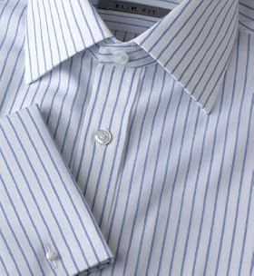 2" Longer Ultimate Non-iron Pure Cotton Ladder Stripe Shirt