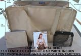$ 18.99 FREE SHIP USA NEW LARGE BEIGE Hand BAG Organizer - A Must for All Bags. Switch Bags in Seconds!