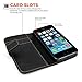 Yousave Accessories PU Leather Wallet Cover Case for iPhone 5S / 5 (Black Wallet)