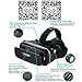 LUCINE 9764554 3D VR Virtual Reality Glasses Headset Suitable for Google, iPhone, Samsung Note, LG, Huawei, HTC Smartphone for 3D Movies and Games with Remote Controller - Black