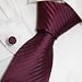 Burgundy Striped Men Ties Dim Gray for Best Man Gifts Formalwear Silk Tie Cufflinks Set 8022