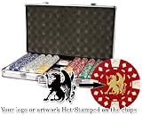 Custom Poker chip Set: Your logo or artwork stamped on the chips. 750 11.5 gram chip w/case & more.