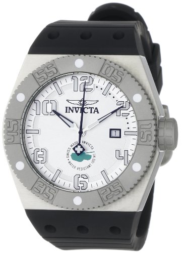 Invicta Men's 0871 Force Collection Silver Dial Black Polyurethane Watch