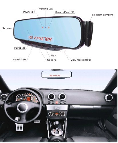 Orange and Black Pubns ORA Bluetooth Mirror Handsfree Car Kit