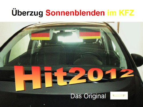 Fanartikel 2012 Olympia AutofllaggeDeutschlandflagge – (2 Stück) Überzug für Sonnenblenden Flagge im KFZ Das Original