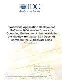 Review IDC Research  / Worldwide Application Deployment Software 2004 Vendor Shares by Operating Environment: Leadership in the Middleware Market Still Depends on Where the Middleware Runs