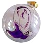 ArtisanStreet's Purple & White Western Boot Ornament. Hand Painted Glass Ball Ornament. One of a Kind