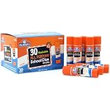 Elmer's Washable All-Purpose School Glue Sticks, 0.24 oz, Pack of 30 (E556)