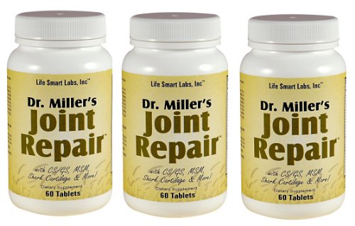 3 Dr. Miller's Joint Repair Joint Pain Relief, 180 Pills, High Potency: Includes Glucosamine, MSM, Chondroitin, Shark Cartilage, and more 3 Months, Doctor Miller's Joint repair