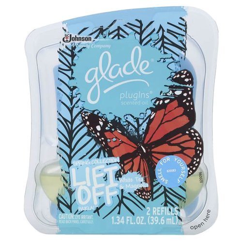 Glade PlugIns Lift Off White Tea & Magnolia 2 Refills 1.34 Fl Oz