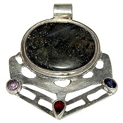 Silver Jewelry Labrodite Gemstone Pendant 2 Inches