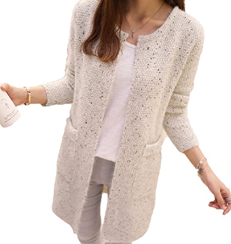 ナナコレクション Nana_Collection 2015 秋 背中 切替 タックデザイン ミックスカラー ポケット 付 長め丈 おしゃれ シンプル ニット カーディガン