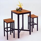 Home Styles Furniture Contour Black with Oak Veneer Pub Table and Bar Stool ....