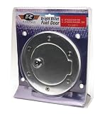 Rampage Products Billet Aluminum Locking Fuel Door Black Powder Coat - with Lock & Keys Jeep Wrangler 2007 to 2008 2DR & 4DR