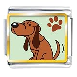 Blood Hound Dog Animal Photo Italian Charms Bracelet Link