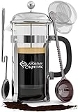 French Press Coffee & Tea Maker Complete Bundle | 8-Cups, 34 Oz | Best Coffee Press Pot with Stainless Steel & Heat Resistant Glass