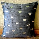 Half Moon - Decorative Pillow Covers - Silk Pillow Cover with Silver Sequins