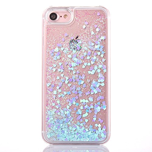 iPhone 6s plus case,iphone 6 plus case, liujie Liquid Cool Quicksand Moving Stars Bling Glitter Floating Dynamic Flowing Case Liquid Cover for Iphone 6s plus 5.5inch (green heart)