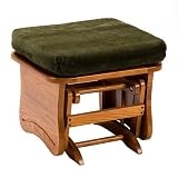 Deluxe Glider Ottoman - Pine Green Diamond/ Light Oak