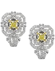 18K Gold Certified 0.72ct Fancy Yellow Diamond Earring
