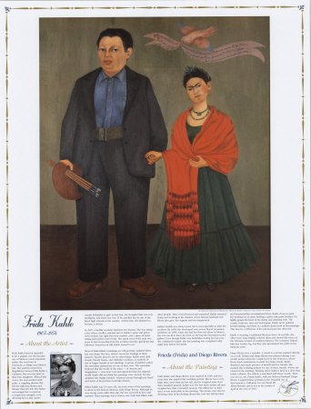 Masterworks of Art - Frida Kahlo and Diego Rivera Art Poster Print by Frida Kahlo, 19x25