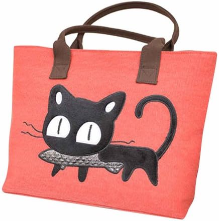 Egelbel Women Canvas Cute Cat Tote Shoulder Bags