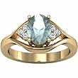 14K Yellow Gold Sky Blue Topaz and Diamond Ring