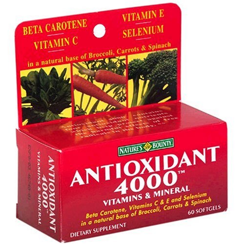 Nature's Bounty Antioxidant 4000, Vitamins & Mineral, 60 Softgels (Pack of 2)