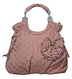Kara Pink Quilted Effect Rose Tote Handbag