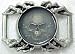 Heavy Pewter Gray Skull / Skeleton Hands Belt Buckle