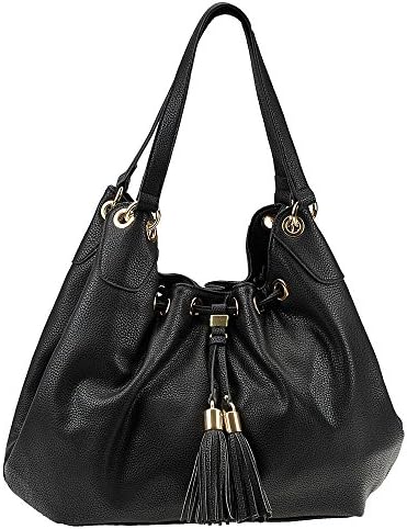 Kylie Triple Compartment Shoulder Bag Black
