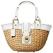 AUTHENTIC COACH STRAW LEATHER BASKET TOTE 10728 (White)