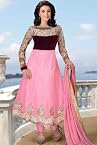 Pink Net Salwar Kameez