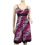 Sexy Pink Animal Print Empire Waist Plus Size Dress